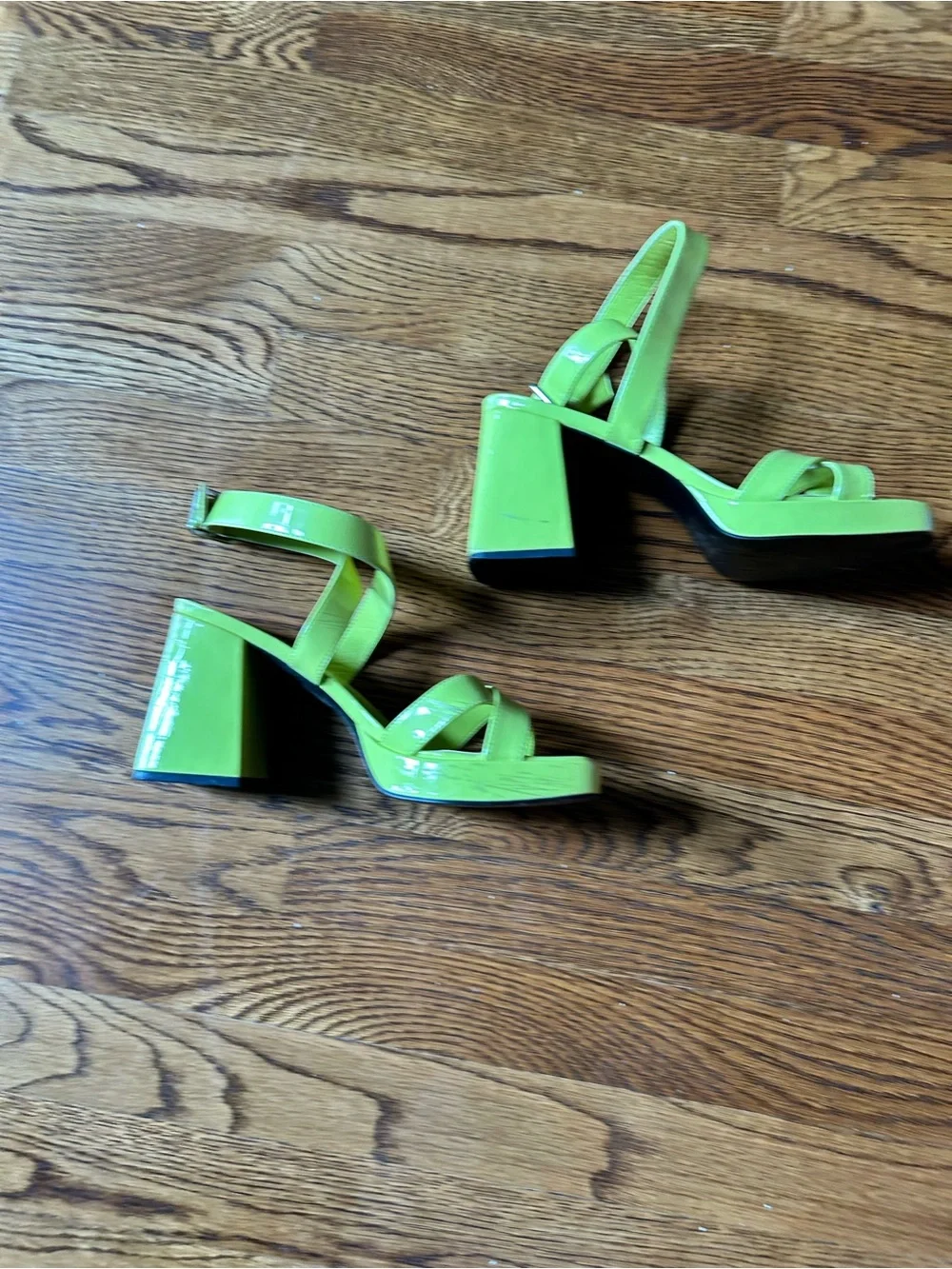 Nine West Lime Green Block Heel Sandals – Women’s Size 8.5
